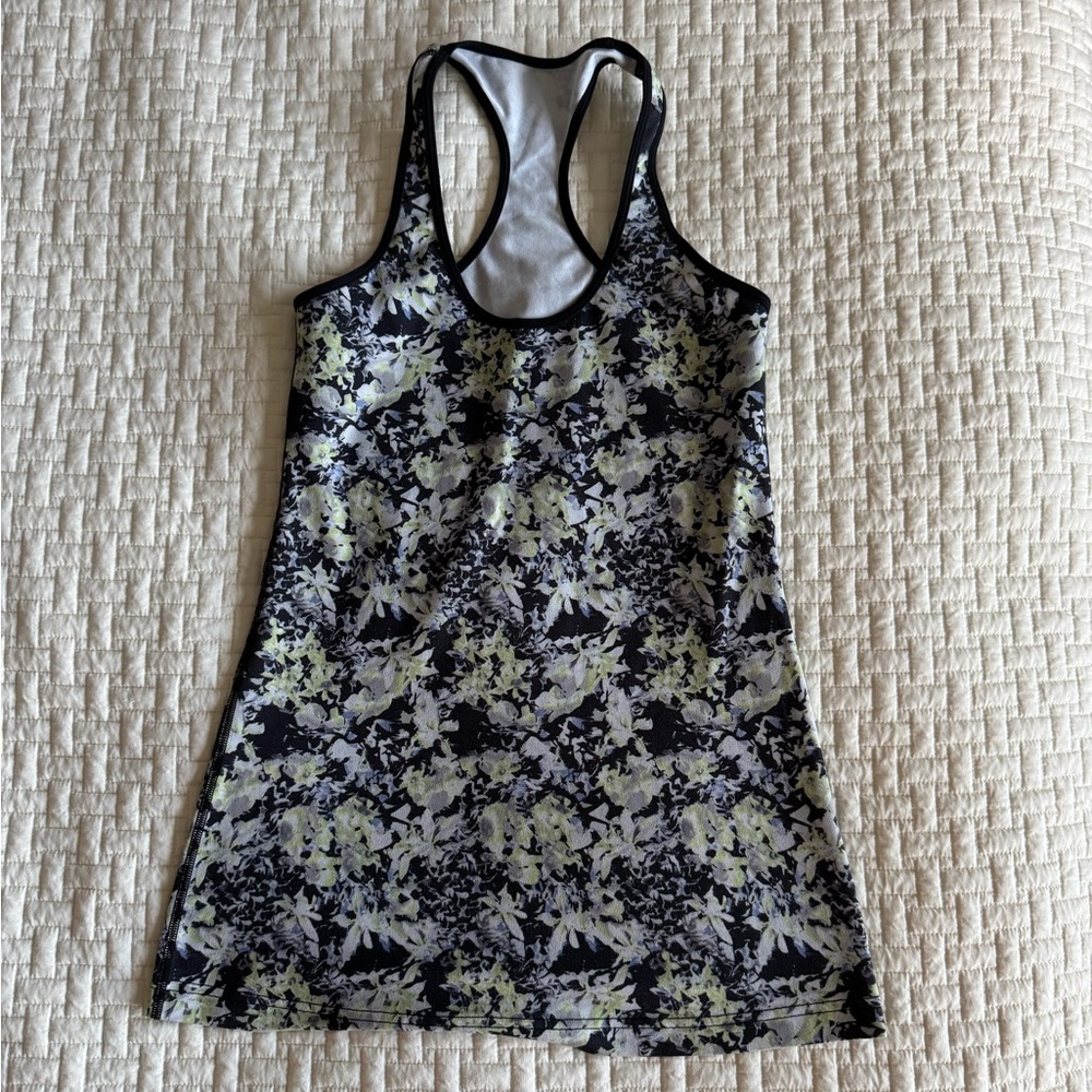 lululemon athletica Black and White Floral Tank Top